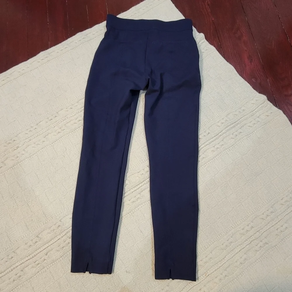 Spanx The Perfect Ankle Pant Skinny Leg Back Seam size S Ponte Knit Navy